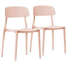 Lot de deux chaises en polypropylène rose  Oviala