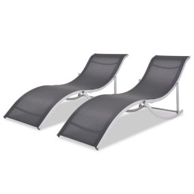 Lot de deux chaises longues pliantes aluminium Helloshop26