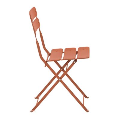 Lot de deux chaises pliantes en acier terracotta  Oviala
