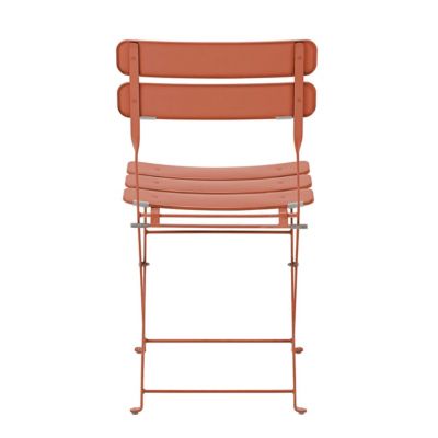 Lot de deux chaises pliantes en acier terracotta  Oviala