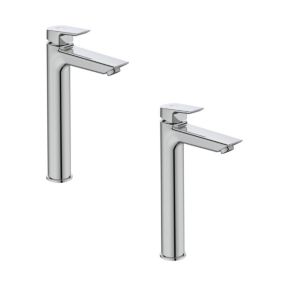 Lot de deux mitigeurs lavabo IDEAL STANDARD Tesi réhaussé sans tirette sans vidage chrome