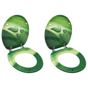 Lot de deux sièges abattants WC mdf vert Helloshop26