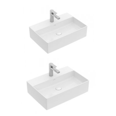 Lot de deux vasques à  poser 50x42 cm Blanc CeramicPlus VILLEROY ET BOCH Memento 2.0