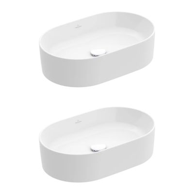 Lot de deux vasques à poser ovales VILLEROY ET BOCH Collaro Stone White CeramicPlus