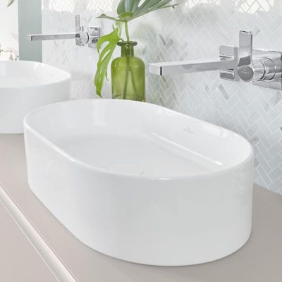 Lot de deux vasques à poser ovales VILLEROY ET BOCH Collaro Stone White CeramicPlus