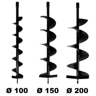 Lot de mèches 100 + 150 + 200 mm pour tarière thermique - GT GARDEN