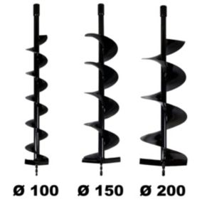 Lot de mèches 100 + 150 + 200 mm pour tarière thermique GT Garden