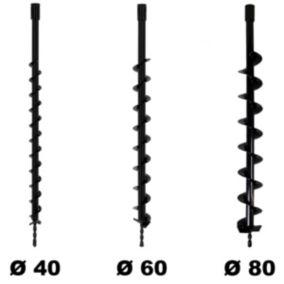 Lot de mèches 40 + 60 + 80 mm pour tarière thermique GT Garden