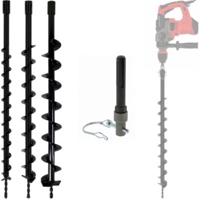 Lot de mèches de tarière 40, 60 et 80 mm avec adaptateur pour perceuse et perforateur SDS-max - GT MARKET