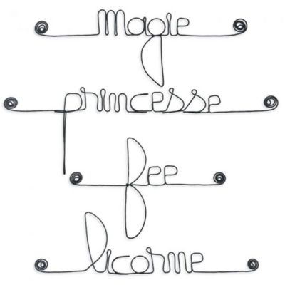 Lot FÉÉRIQUE - Fée Licorne Magie Princesse - Sculpture fil de fer 30-40 cm - Bijoux de mur