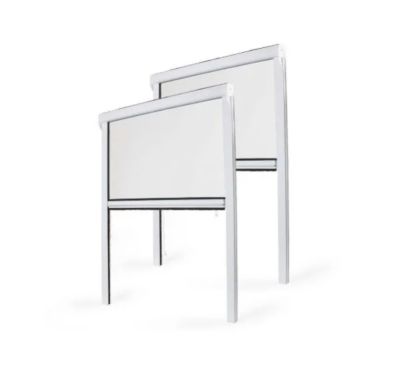 Lot Moustiquaire Enroulable pour Fenêtre x2 - L150 x H160cm Recoupable - PVC Blanc - Anti-insectes