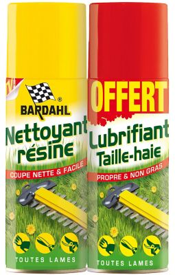 Lot nettoyant anti résine Bardhal 200ml + lubrifiant taille haie