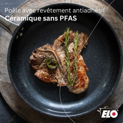 Lot Poêle 28cm & 2 Faitouts 12/16cm Elo Profi Therm Platinum