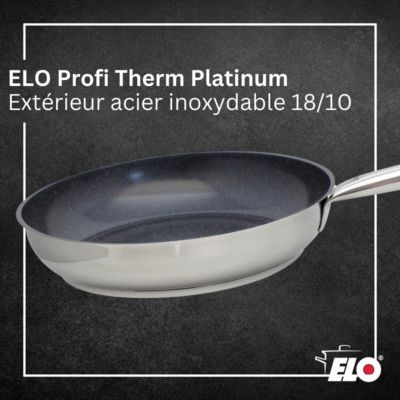 Lot Poêle 28cm & 2 Faitouts 12/16cm Elo Profi Therm Platinum