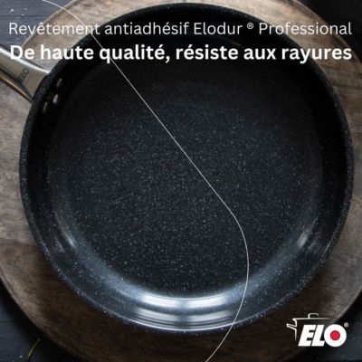 Lot Poêle 28cm & 2 Faitouts 12/16cm Elo Profi Therm Platinum