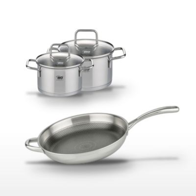 Lot Poêle 32 cm Elo Relief Evolution & 2 Faitouts Elo Citrin