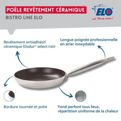 Lot Poêles 24/28 cm Elo Bistro Line et Faitout 16 cm