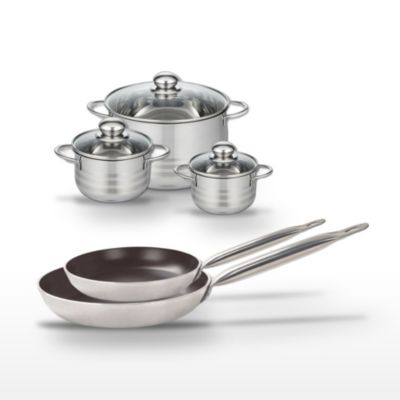 Lot Poêles 28/32 cm & Faitouts 12/14/20 cm Elo Bistro Line