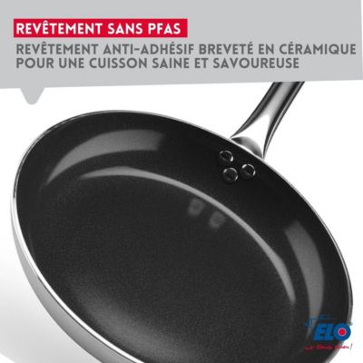 Lot Poêles 28/32 cm & Faitouts 12/14/20 cm Elo Bistro Line