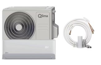 Lot pompe à chaleur air/air Qlima SC 5426 - Unité extérieure prêt à poser + Unité intérieure prêt à poser + Tuyau de gaz pour climatiseur