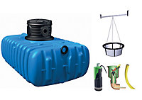 Lot récupérateur d'eau de pluie jardin confort Flat Graf 1500 L
