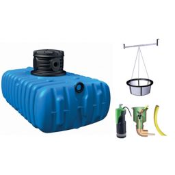 Lot récupérateur d'eau de pluie jardin confort Flat Graf 1500 L