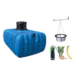 Lot récupérateur d'eau de pluie jardin confort Flat Graf 3000 L
