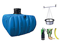Lot récupérateur d'eau de pluie jardin confort Flat Graf 5000 L