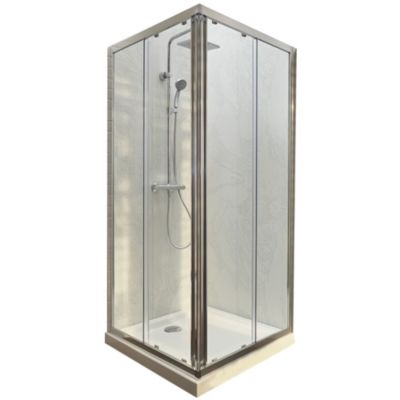 Lot receveur douche JACOB DELAFON Ipso 90x90 cm  + paroi douche d'angle 190x90 cm Serenity