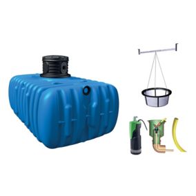 Lot récupérateur d'eau de pluie jardin confort Flat Graf 3000 L