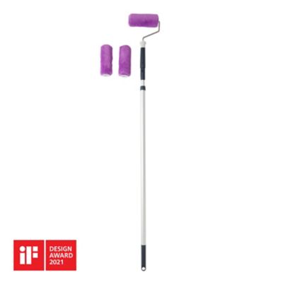 Lot rouleau monocouche GoodHome 180mm + 2 manchons + Perche téléscopique extensible 2m