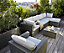 Lot table basse de jardin + Fauteuil de jardin + 2 fauteuils d'angle + élément simple