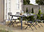 Lot table de jardin métal rectangulaire Blooma Katalla + 4 chaises de jardin