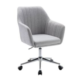 LOUNA - Fauteuil de Bureau Gris avec Surpiqures