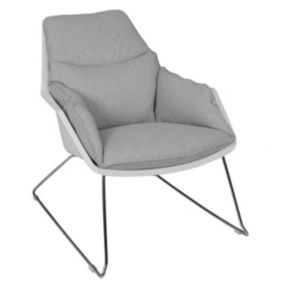 LOUNGE - Fauteuil Incliné Gris Coque Blanche