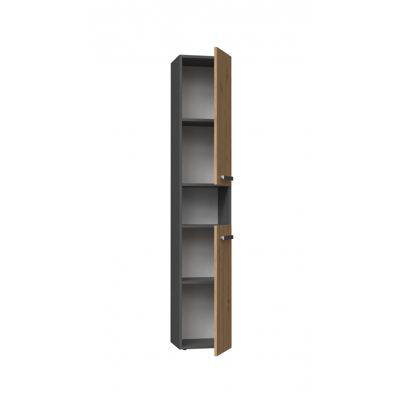LUANA - Meuble de salle de bain 2 portes - 31x30x174 cm - ANTHRACITE