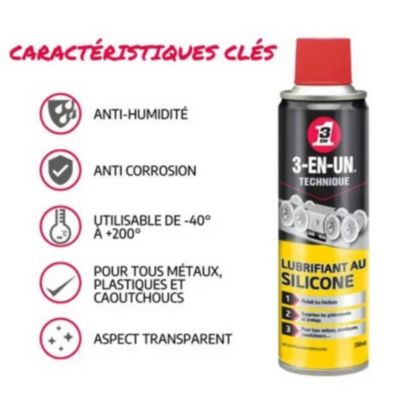 Lubrifiant au Silicone 3-EN-UN TECHNIQUE 250ml