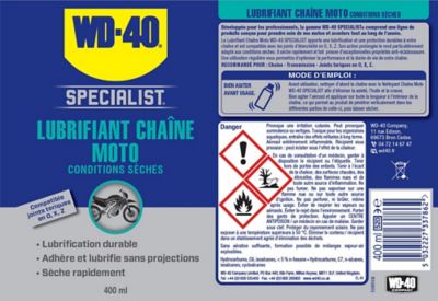 Lubrifiant Chaîne Moto Conditions Sèches WD-40 SPECIALIST