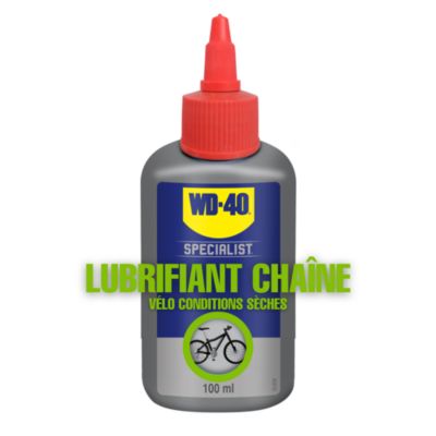 Lubrifiant chaîne de vélo conditions secs WD40 100 ml