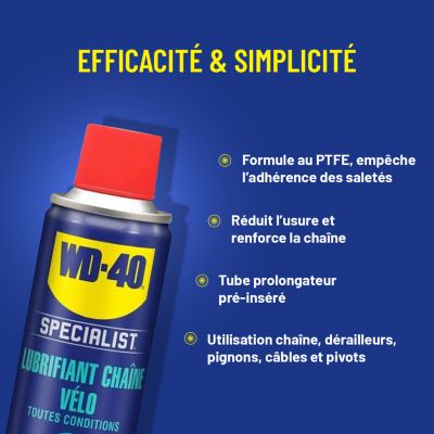 Lubrifiant chaîne de vélo toutes conditions WD40 250 ml