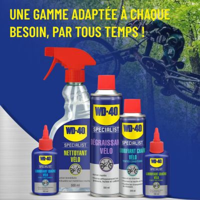 Lubrifiant chaîne de vélo toutes conditions WD40 250 ml