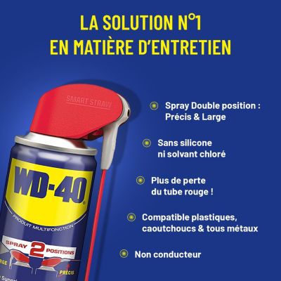 Lubrifiant multifonction WD-40 Spray Double Position 200 ml