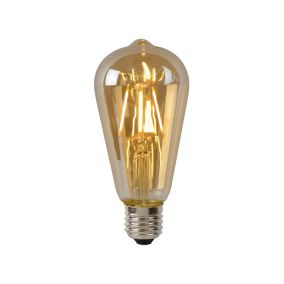 Lucide ST64 - Ampoule filament - 6,4 cm - LED Dim. - E27 - 1x5W 2700K - Ambre