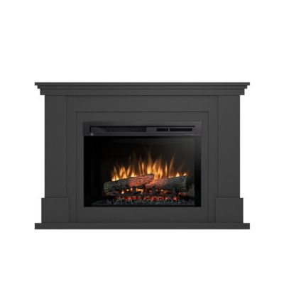 LUENA - Cheminée électrique au sol sur pied avec LED - Noir - 26' - 120 x 82 x 31