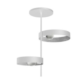 LUMICOM - ALLEY Plafonnier, 2XE27, max 42W, métal, blanc/feuille argent, 40cm