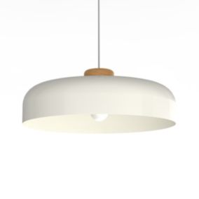 LUMICOM - BOIS Suspension, 1X E27, max 42W, métal, blanc brillant, D.40cm