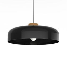 LUMICOM - BOIS Suspension, 1X E27, max 42W, métal, noir brillant, D.40cm