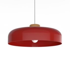 LUMICOM - BOIS Suspension, 1X E27, max 42W, métal, rouge brillant, D.40cm