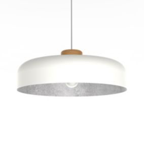 LUMICOM - BOIS Suspension, 1XE27, max 42W, métal, blanc/feuille d'argent, D40cm