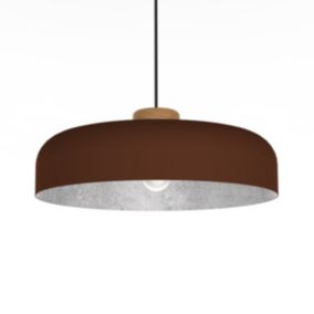 LUMICOM - BOIS Suspension, 1XE27, max 42W, métal, corten/feuille d'argent, D40cm